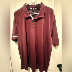 NWOT Adidas Polo Shirt sz Men XL  Maroon Clima Cool Performance Stretch Golf